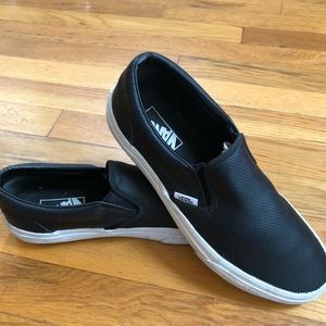 Vans black slip on sneakers